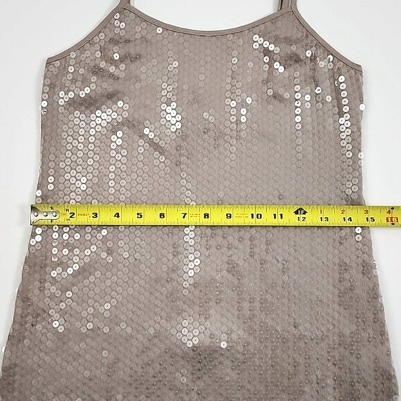 NWT Rozae Nichols No Dart Cami Oyster Taupe Sequined Size XS - Picture 14 of 16